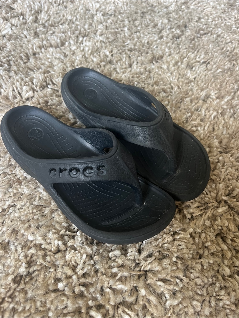CROCS Kids' Black Thong Sandals